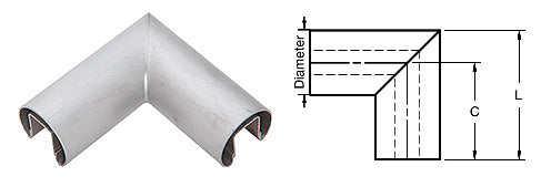 CRL 2" Diameter 90 Degree Horizontal Corner for 3/4" Glass Cap Railing