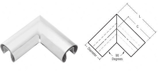 CRL 3" Diameter 90 Degree Horizontal Corner for 3/4" Glass Cap Railing