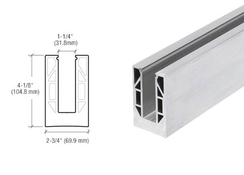 CRL 8B Series Mill Aluminum 120" Square Base Shoe Undrilled for 3/4" Glass