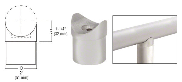 CRL Coped Perpendicular Collar for 2" Tubing