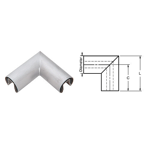 CRL Stainless 4" Diameter 90 Degree Horizontal Corner for 1/2" or 5/8" Glass Cap Railing *DISCONTINUED*