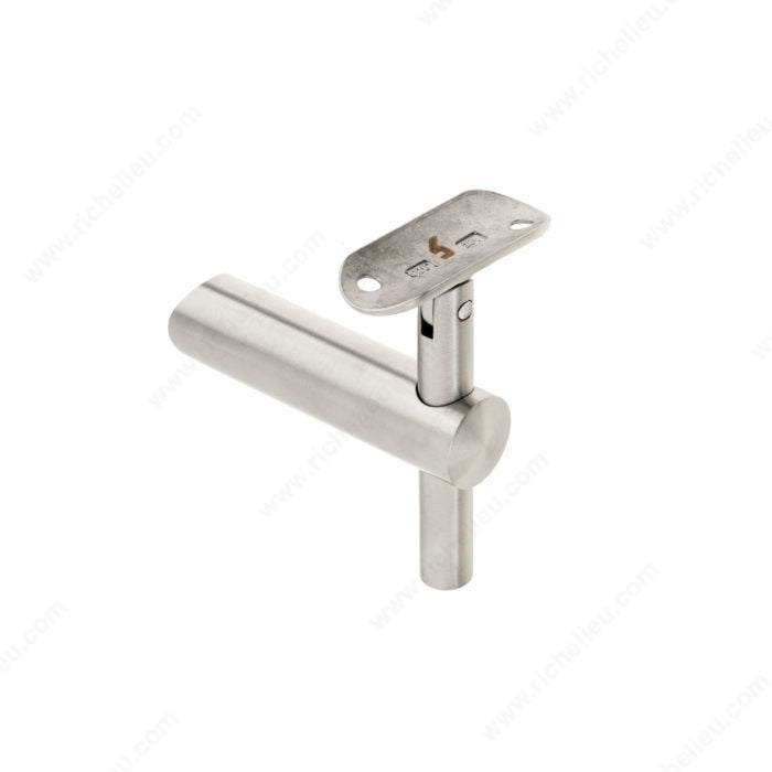 Round Baluster Post Mount Low Profile Handrail Bracket with Adjustable Articulation