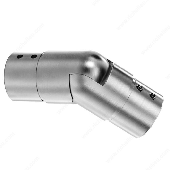 Round Top Rail Connector - Downwards Adjustable from 25° to 55°