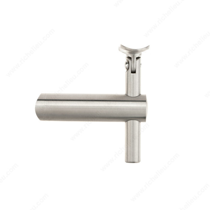 Round Baluster Post Mount Low Profile Handrail Bracket with Adjustable Articulation