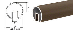 CRL 3" Extruded Aluminum Cap Rail for 1/2" or 5/8" Glass - 240"