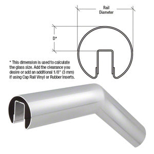 CRL Stainless 32 Degree Upper Incline Corner for 2-1/2" Diameter Railing