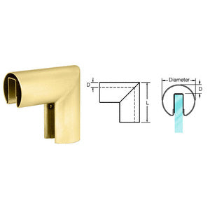 CRL 50.8 mm 90 Degree Vertical Corner for 21.52 mm or 25.52 mm Glass Cap Railing