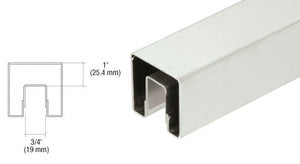 CRL Stainless 2-1/2" Square Premium Cap Rail for 1/2" or 5/8" Glass - 120" Long