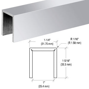 CRL Brushed Stainless Crisp Corner 11 Gauge Cap Railing for 3/4" Glass