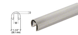 CRL 316 Grade Brushed Stainless 1-1/2" Premium Cap Rail for 1/2" Glass