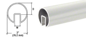 CRL 3" Extruded Aluminum Cap Rail for 1/2" or 5/8" Glass - 240"