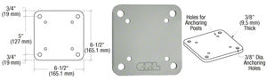 CRL 6-1/2" x 6-1/2" Square Base Plate