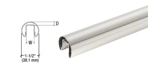 CRL 316 Grade Brushed Stainless 1-1/2" Premium Cap Rail for 1/2" Glass