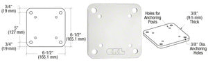 CRL 6-1/2" x 6-1/2" Square Base Plate