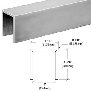 CRL Brushed Stainless Crisp Corner 11 Gauge Cap Railing for 3/4" Glass
