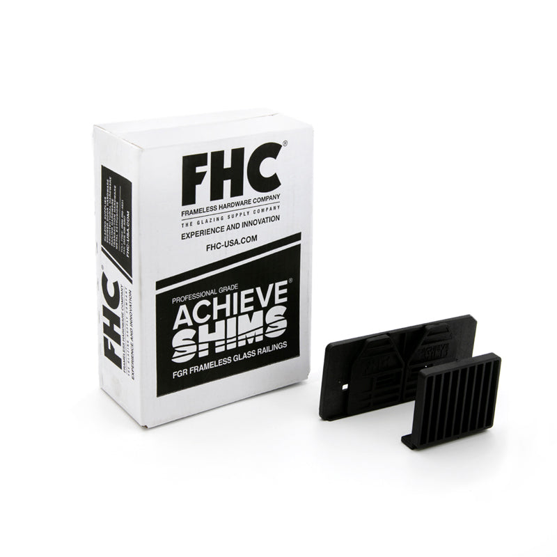 FHC Achieve Glass Rail Shim Set For 1/2" To 3/4" Glass - 10 Shim Sets Per Box