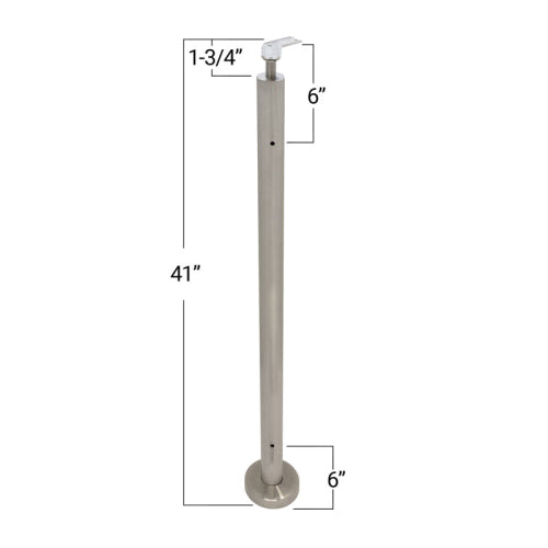 F1 Series Guardrail Post 1.9" Diameter Round 135 Degree - Corner Post