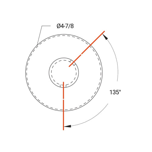 F1 Series Guardrail Post 1.9" Diameter Round 135 Degree - Corner Post