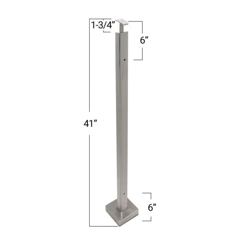 F3 Series Guardrail Post 1 x 2" Rectangular Profile - Center Post