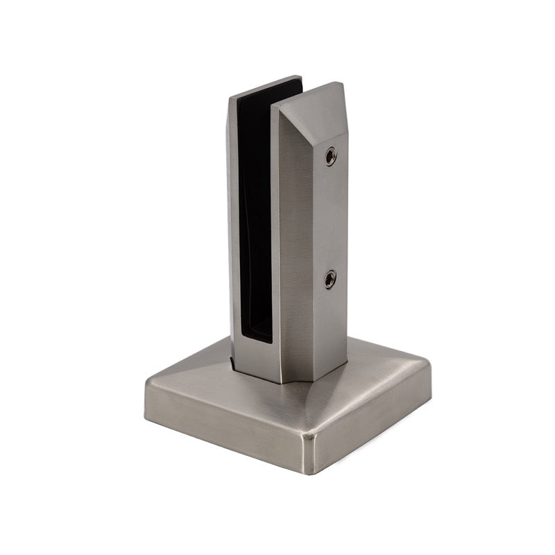 Frameless Fence Clamps - Square Surface Mount 3/8" - 9/16" Glass