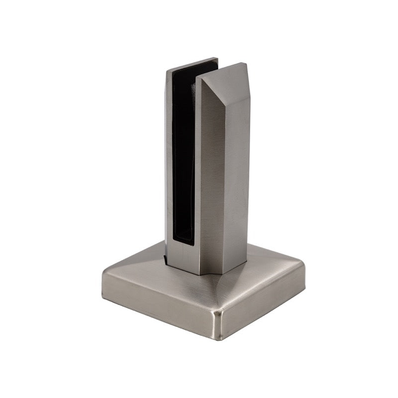 Frameless Fence Clamps - Square Surface Mount 3/8" - 9/16" Glass