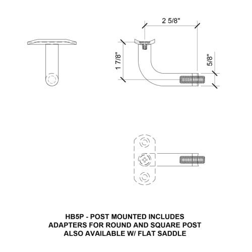Brea Series Brackets For Glass, Wall Or Post Mounted Handrails