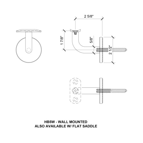 Brea Series Brackets For Glass, Wall Or Post Mounted Handrails