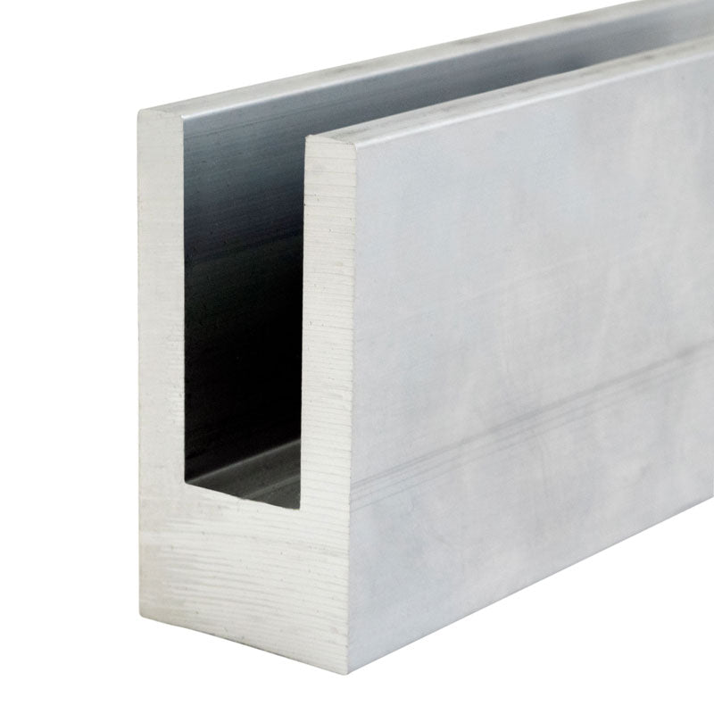 120" Small Profile Base Shoe For 3/8" Or 1/2" Glass - W/Drilled Holes