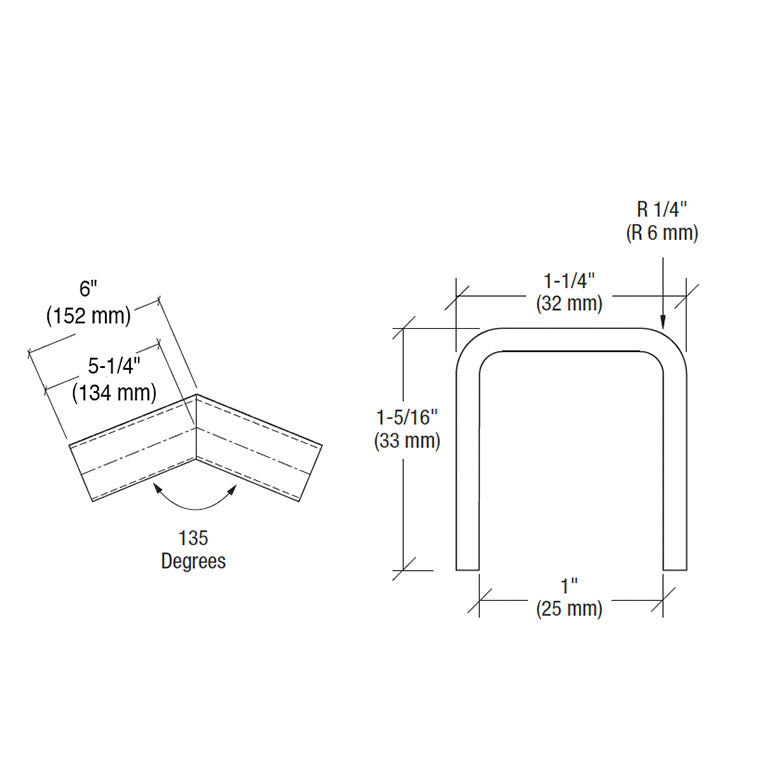 CRL 135 Degree Horizontal Corner for 11 Gauge Low Profile Cap Railings