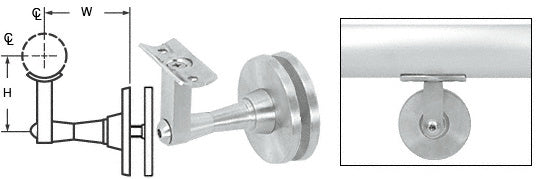 CRL Manhattan Series Glass Mounted Hand Rail Bracket