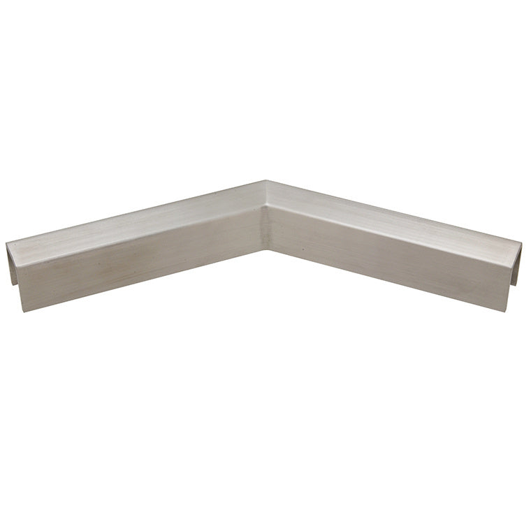 CRL 316 Stainless 11 Gauge 135 Degree Horizontal Corner for 1/2" Glass Crisp Corner Low Profile Cap Rail