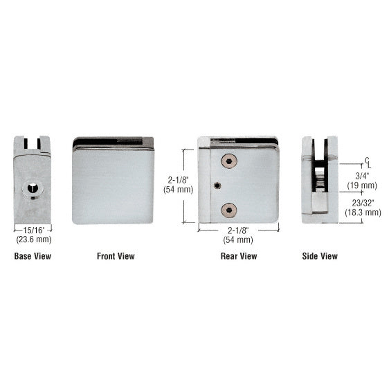 CRL Z-Series Square Type Flat Base Stainless Steel Clamp