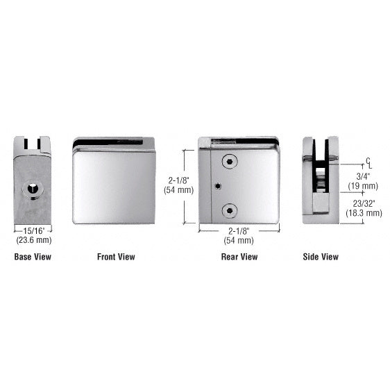 CRL Z-Series Square Type Flat Base Stainless Steel Clamp