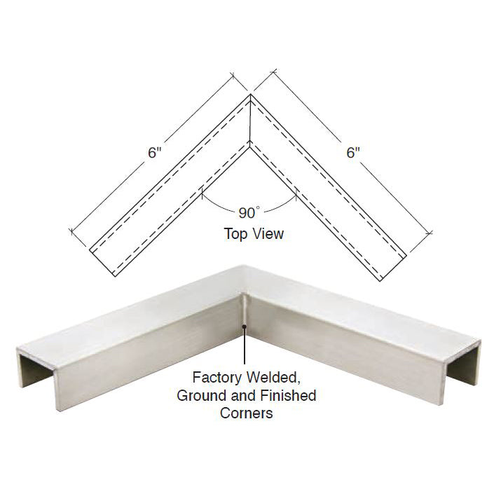 V-Cut 11 Gauge Cap Rail With 90 Degree Horizontal Corner