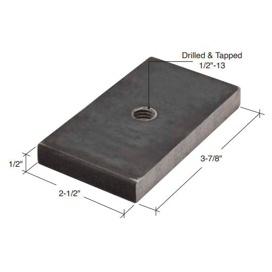 Fascia Mount Weld Block 2-1/2" x 3-7/8" Steel, 10/PK