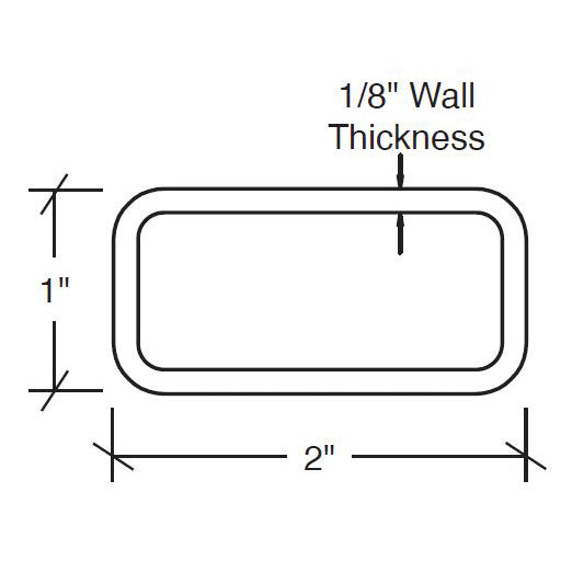 1" x 2" Rectangular Rail 240" Long