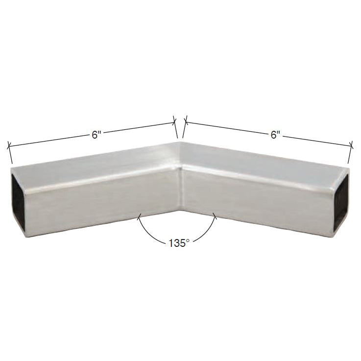 2" Square Pipe Rail 135 Degree Corner