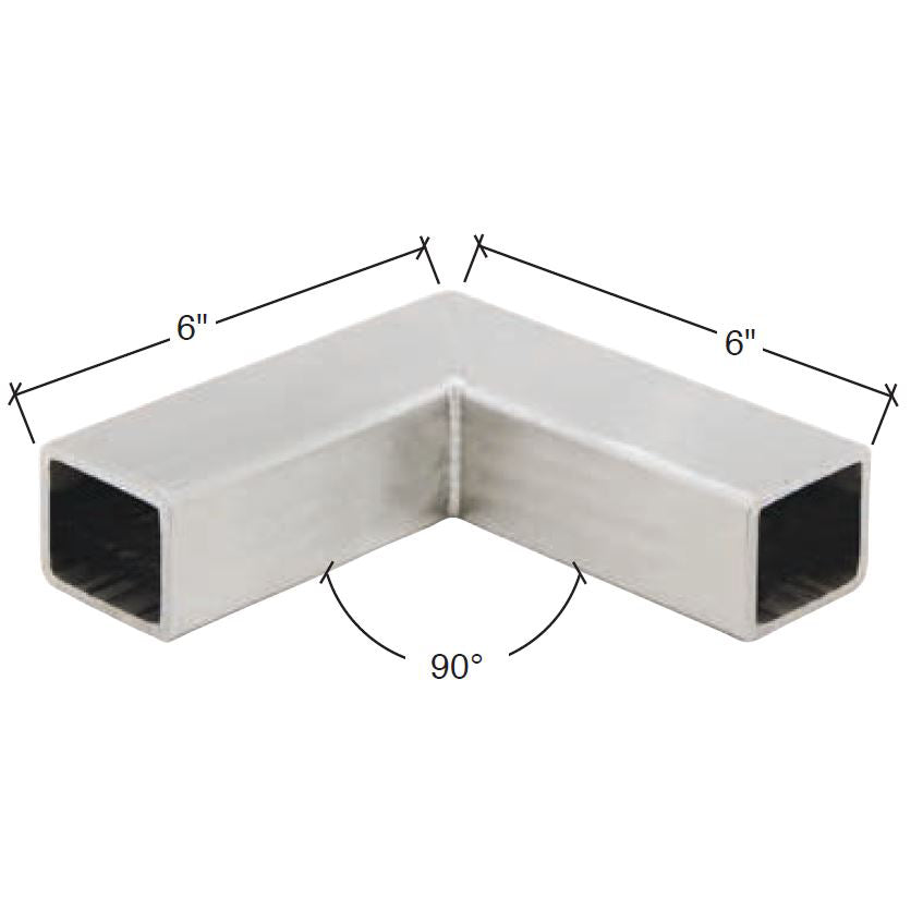 2" Square Pipe Rail 90 Degree Corner