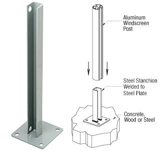 CRL AWS Steel Stanchion for 135 Degree Rectangular Center Posts