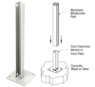 CRL AWS Steel Stanchion for 135 Degree Rectangular Center Posts