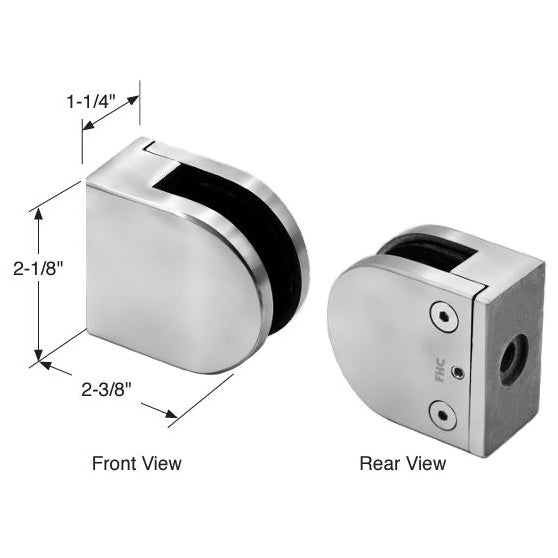 RD Series Glass Clamp With Flat Base For 1/2" And 9/16" Glass