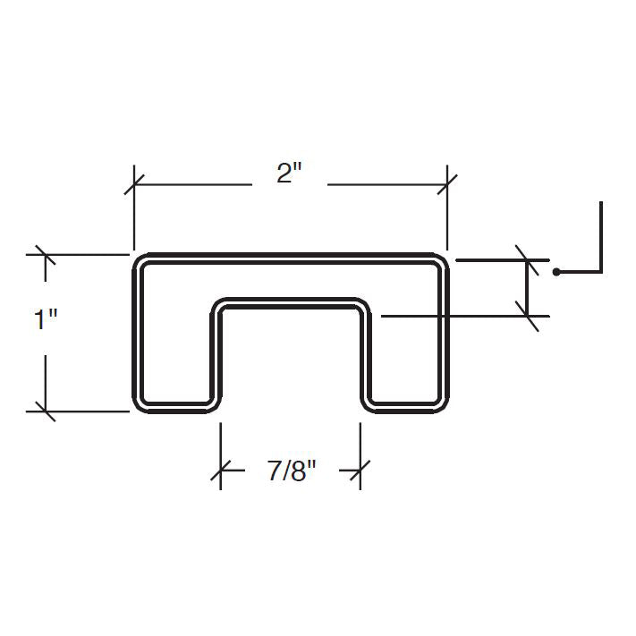 Roll Formed Cap Rail 1" x 2" Rectangular