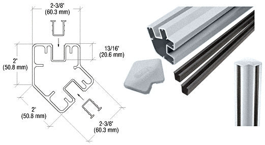 CRL AWS 36" Long 2" x 2-3/8" Rectangular 135 Degree Post Kit