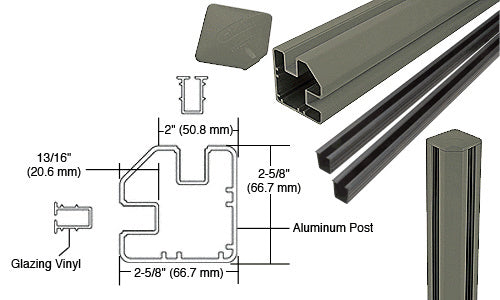 CRL AWS 2" x 2-5/8" Rectangular 90 Degree 36" Corner Post Kit