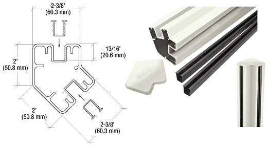 CRL AWS 72" Long 2" x 2-3/8" Rectangular 135 Degree Post Kit