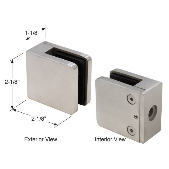 SQ Series Glass Clamp With Flat Base For 3/8" And 7/16" Glass