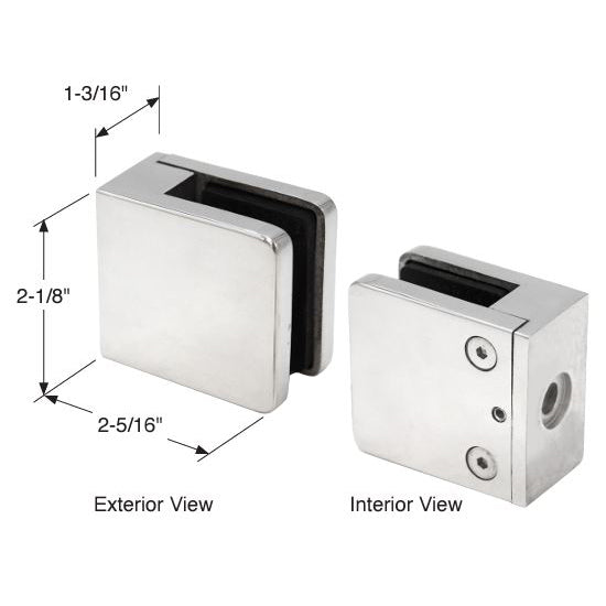 SQ Series Glass Clamp With Flat Base For 1/2" And 9/16" Glass