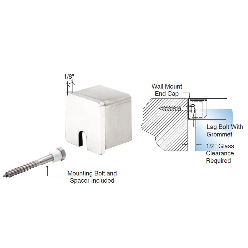 FHC Wall Mount End Caps For SC15BS Cap Rail