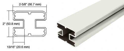 CRL AWS 241" Long 2" x 2-5/8" Rectangular 180 Degree Post