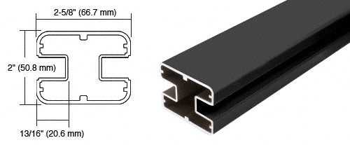 CRL AWS 241" Long 2" x 2-5/8" Rectangular 180 Degree Post